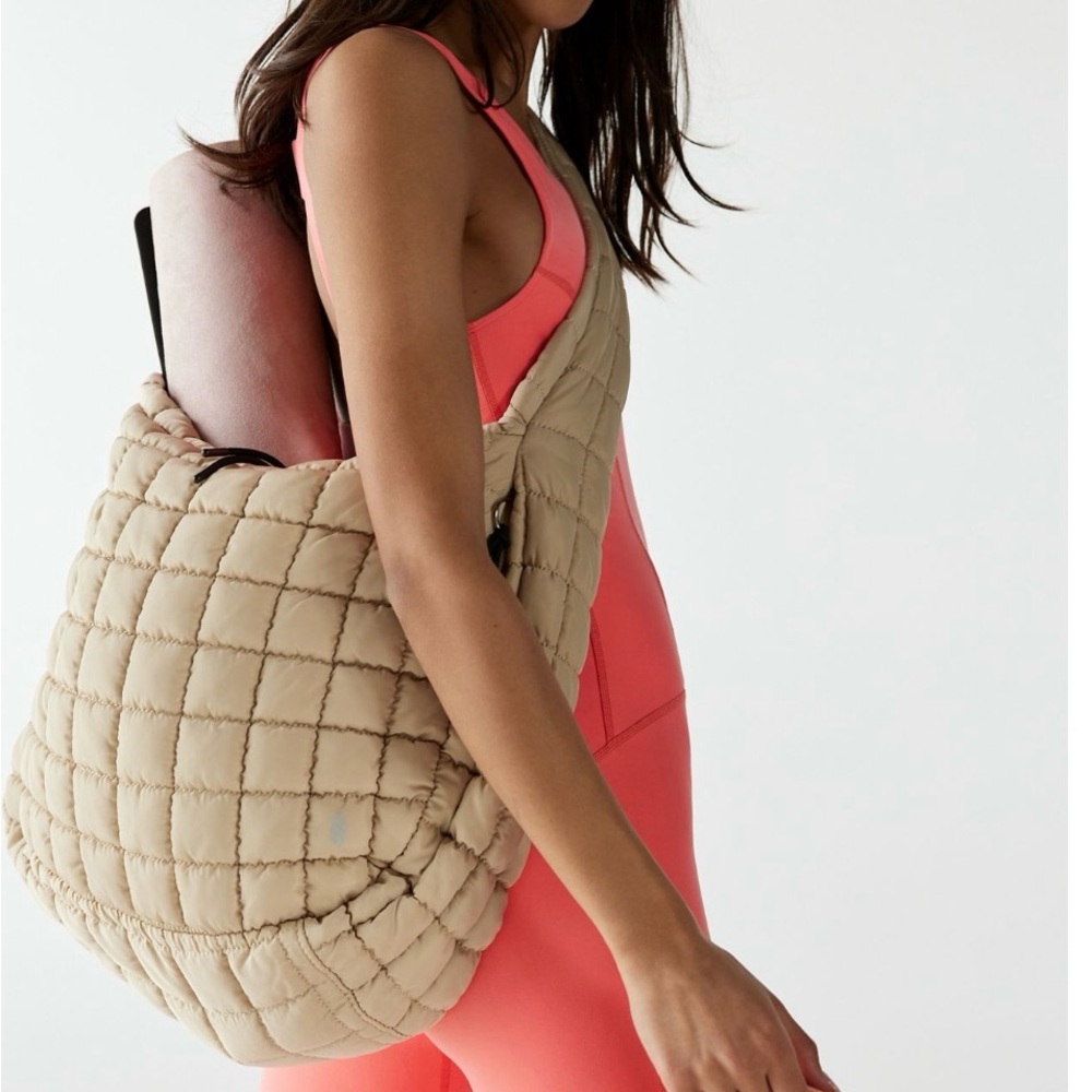 Free People Movement Quilted Carryall Bag in Off White